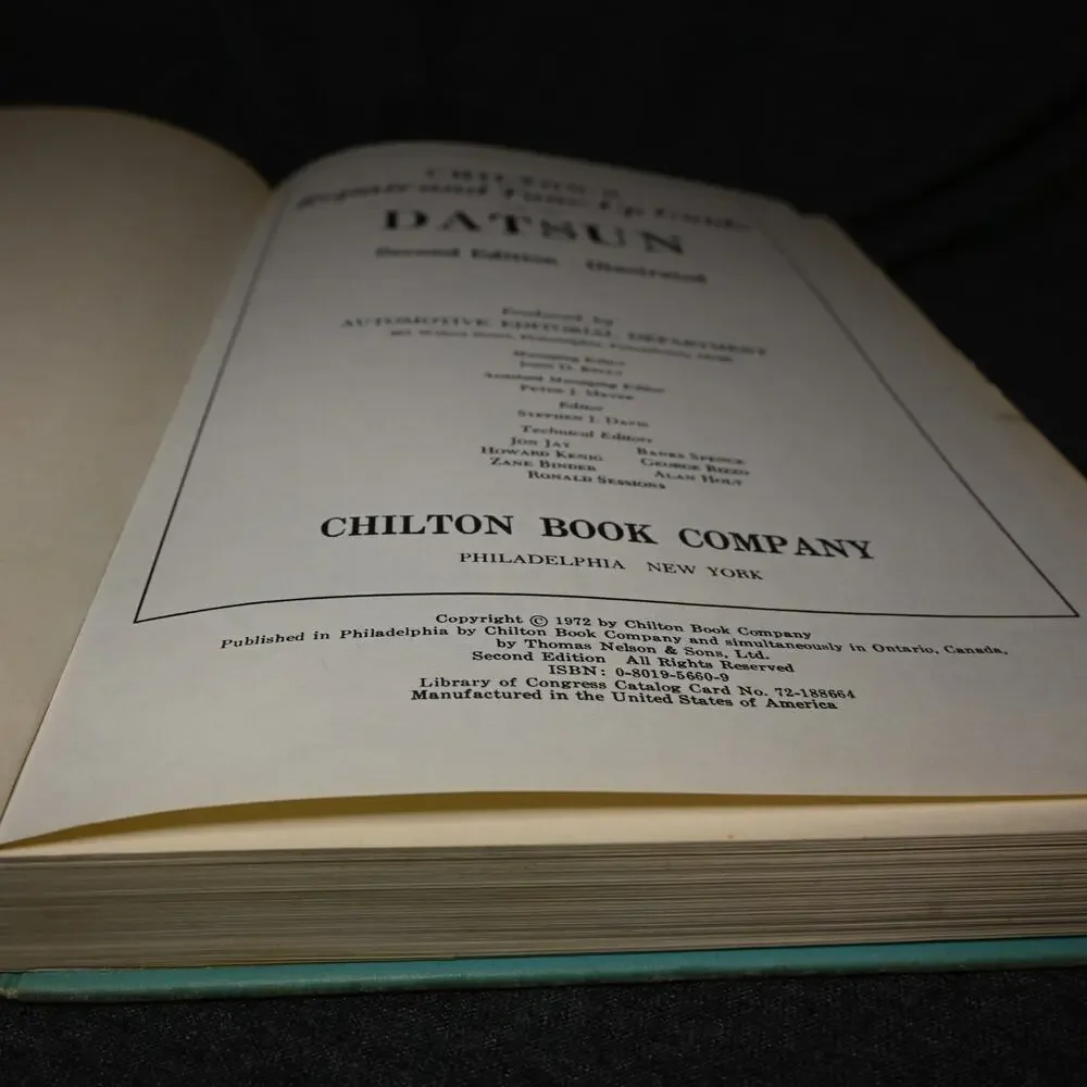 Chilton's Datsun Repair and Tune-Up Guide 1961 through 1972 Automotive Book